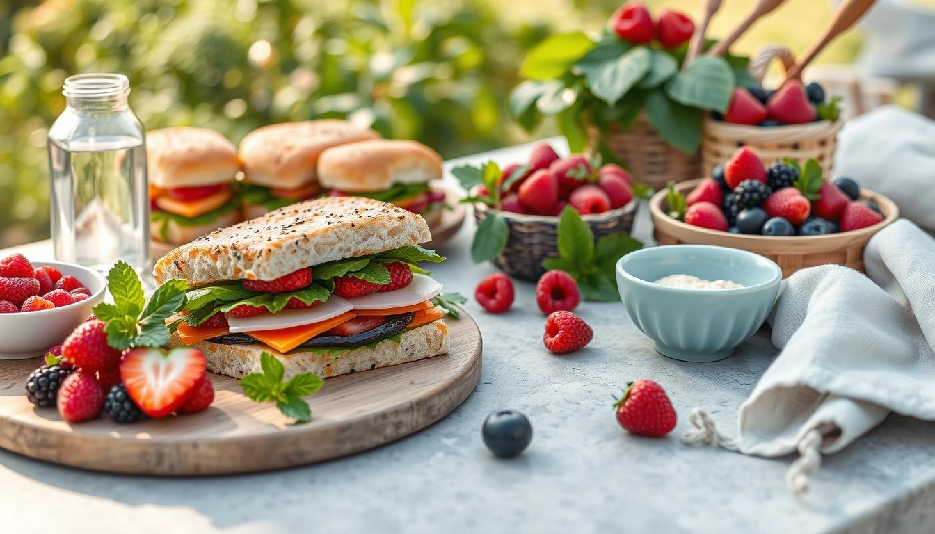 Measured baking ingredients prepared on a counter