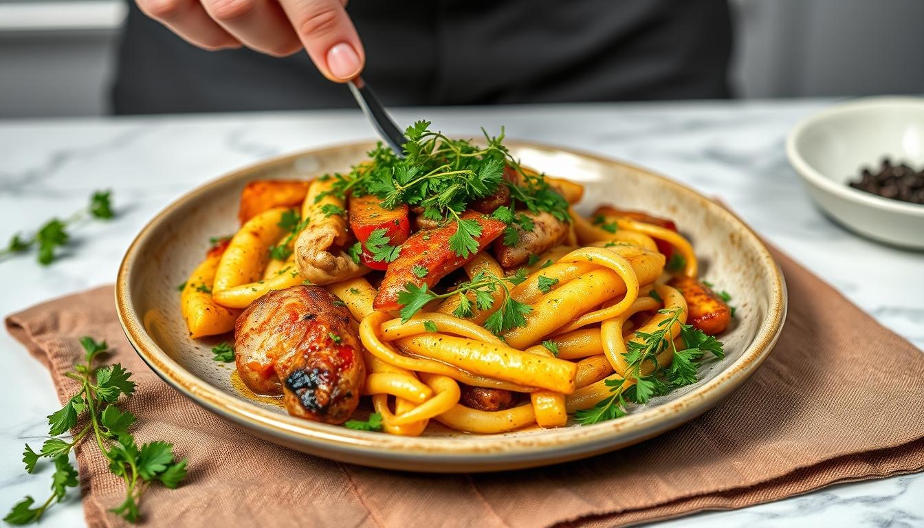 Home cook preparing ingredients in the kitchen